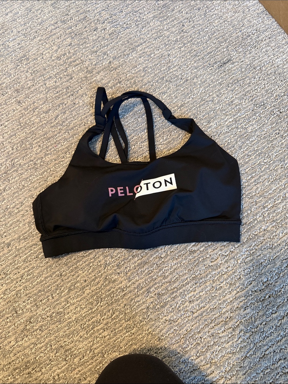Peloton x Lululemon Women's Black Strappy Sports Bra
